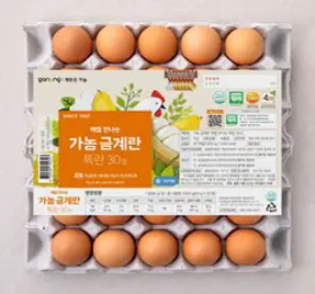 가농 무항생제 인증 금계란 매일 만나는 특란 30구, 1개
