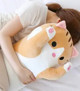 말랑말랑 고양이 바디 필로우, 브라운