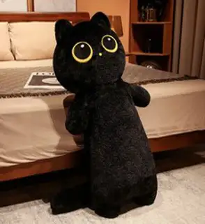 네이처타임즈 초롱초롱 고양이 인형 바디필로우, 블랙