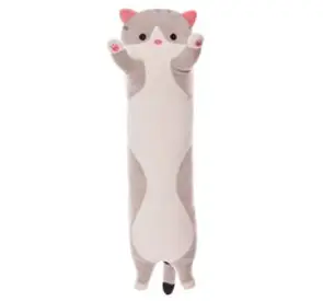 네이처타임즈 안고자는 긴 고양이 인형 베개, 그레이