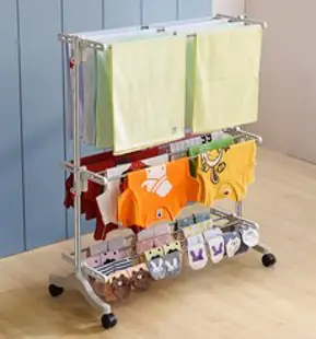 두리펀 베이시스 빨래건조대 3단, 혼합색상, 1개