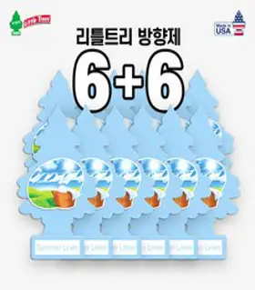 리틀트리 썸머린넨 향 차량용 방향제 본품, 12개, 썸머 린넨