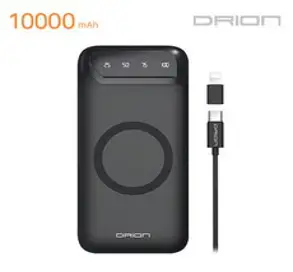 드리온 무선충전 보조배터리 10000mAh, 블랙