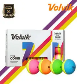 [Volvik] 반반 무광볼 비비드 콤비 컬러 3피스 12구 골프공 VIVID COMBI