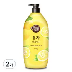 샤워메이트 유자 바디워시, 1200g, 2개