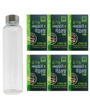 에이치엘사이언스 유기농 새싹보리 착즙분말 원데이 스틱 1 000mg X 30포 + 전용보틀, 6박스