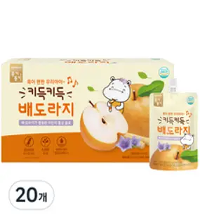 함소아 키득키득 배도라지 주스 100ml, 홍삼 + 배 + 도라지 혼합맛, 20개