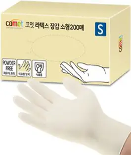 코멧 라텍스 장갑 소형 S, 200개, 1개, 소(S)