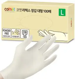 코멧 라텍스장갑 대형 L, 100개, 1개, 대(L)