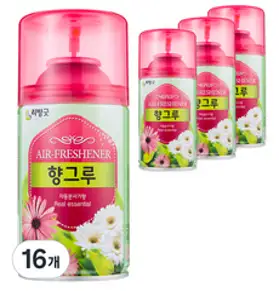 리빙굿 향그루 자동분사기 본품, 280ml, 16개, 포푸리향