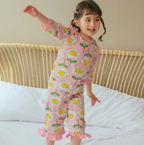 보보 아동용 스마일 플라워 오가닉 7부내의