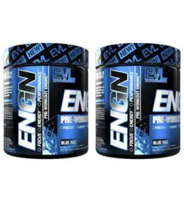 EVLUTIONNUTRITION ENGN 프리-워크아웃 엔진 블루 라즈 맛, 2개, 312g