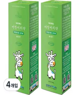 제니튼 닥터제니 어린이 치약 2p, 60g, 4개