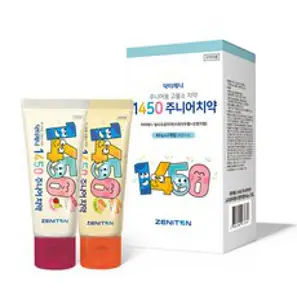 제니튼 닥터제니 1450 고불소 주니어치약 사과자두향 60g + 오렌지향 60g 세트, 120g, 1세트