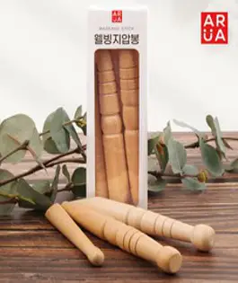 ARUA 웰빙 지압봉 3종세트 마사지봉 경락 괄사 손 발 지압, 단일, 1세트