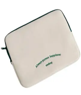 언더프 레터링 노트북 파우치, 아이보리