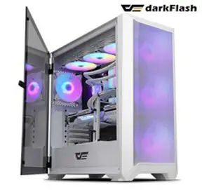 다크프래쉬 강화유리 미들타워 화이트 DLX23 NEO MESH RGB