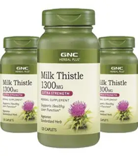 GNC 밀크시슬 1300mg 캐플렛, 120정, 3개