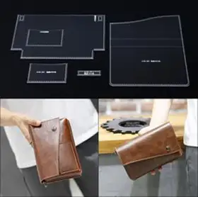 원데이클래스 가죽공방 카드지갑만들기 1set acrylic clear card bag 지갑 남자 지갑 스텐실 템플릿 diy leather craft, 없음