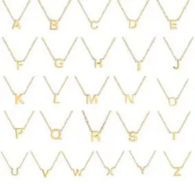 테니스목걸이 초커 코디용 롱 Cazador 여성용 심플 이니셜 AZ 문자 목걸이 알파벳 스테인레스 스틸 체인 주얼리 생일 선물 도매