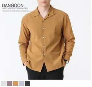 단군 남성용 투인원 오픈카라넥 세미오버핏 셔츠