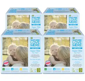 네이쳐러브메레 슈퍼슬림 밴드형 기저귀 남여공용 중형(6~9kg), 96매, 중형