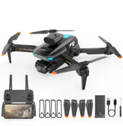 Fiekr 4K 듀얼카메라 자동 장애 회피 접이식 입문용 드론 브러시리스모터 비행시간 30분+ 한글 설명서, 블랙