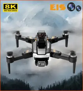 MUMN 프로 카메라 드론 프로 8K HD 항공 사진 드론 GPS 위치 확인 항법 광학식 4륜구동 RC 접이식 360장애물 회피 드론 64색 점진적인 조명 30분 비행 시간, 배터리*3, 검정색