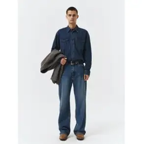 299185 Dunst for MEN UNISEX CLASSIC DENIM SHIRT MIDNIGHT BLUE_M_UDSH3C101B3