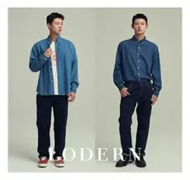 [로던] ○[LODERN] 23FW 남성 에센셜 데님 셔츠 2종