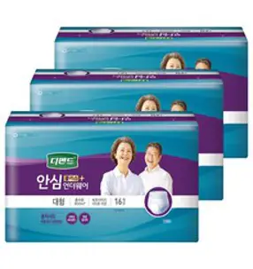 디펜드 안심플러스 언더웨어 성인기저귀 대형, 16개입, 3개