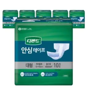 디펜드 남녀공용 안심테이프 성인기저귀 대형, 10개입, 6개