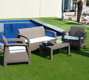 영가구 라트 SR 피렌체 라탄 야외용테이블 쇼파세트 야외테이블세트, 브라운