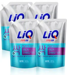 리큐 진한겔 하이브리드 액상세제 일반용 리필, 2.1L, 4개