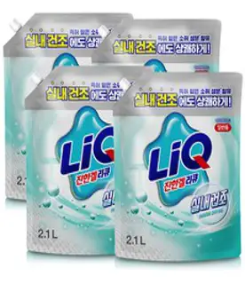 리큐 진한겔 하이브리드 실내건조 일반용 액체세제 리필, 2.1L, 4개