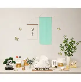 [판매상품] 아기이름 엽서 제작 백일 첫돌 상차림 셀프백일상 소규모 돌잔치 백일잔치 예약 반납없는 판매상품입니다, 04.(족자)초록가지, 1세트