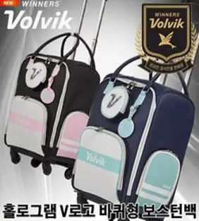 [볼빅] NEW 홀로그램 V로고 바퀴형 보스톤백 [정품][2가지색상], 네이비