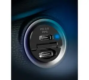 버바팀 퀄컴 QC3.0 PPS 초고속 30W 듀얼 멀티 매립형 초미니 고속 차량용 충전기, 단일속성