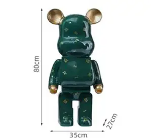 베어브릭 피규어 저금통 1000% 소형 대형피규어, 80cm 그린 영문 라이트닝 바람직