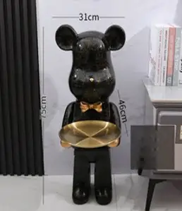 베어브릭 1000% 피규어 저금통 키 열쇠 트레이 75CM 사이드테이블, 블랙