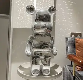 베어브릭 인형 동상 저금통 1000% 대형 중형 사이즈 거실 안방 인테리어 장식 소품, 7크리스탈실버