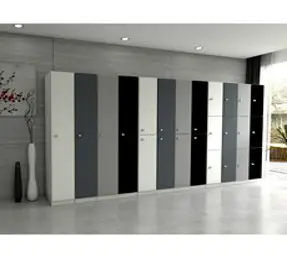 멀티가구 LPM 1단 2단 3단 락카장 캐비닛 사물함, 2단 락커, 단추손잡이, LPM 화이트