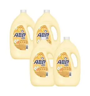 샤프란 시어버터 섬유유연제 소프트코튼 본품, 3.1L, 4개