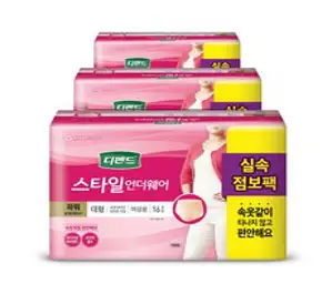 디펜드 여성용 스타일 팬티 언더웨어 파워 성인기저귀 대형, 16개입, 3개