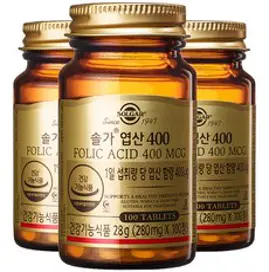 솔가 엽산 400, 100정, 3개