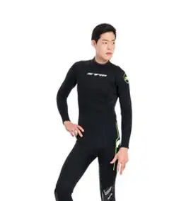 STM 남성용 NASCITA 수상 스포츠 원피스 슈트 3mm, Black + Green