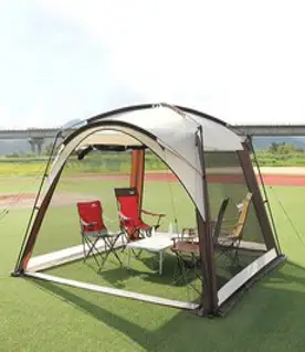 힐맨 쉘터형 벙커돔 ver3 + 그라운드시트 + 루프 세트, 블랙 + 레드, 3인용