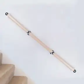 원목 계단손잡이 핸드레일 실내 난간대 장애인 안전손잡이 양구 단구 타입, 봉 2400mm+단구2개+양구3, 1개