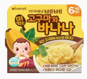 [아이배냇] 떠먹는 사과 푸른 군고구마 군바나나 4종 90g x 7개 이유식, 떠먹는 군바나나