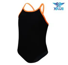 XBL-3003-02 솔리드 오렌지블랙 엑스블루 XBLUE 탄탄이 원피스 주니어 수영복